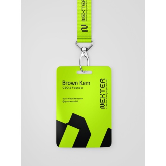 Staff ID Card Mockup PSD Layered Material for Employee Badge Design